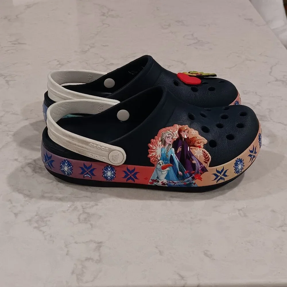 Disney Frozen II Iconic Comfort Crocs / Little Kid size 12 - Picture 2 of 9